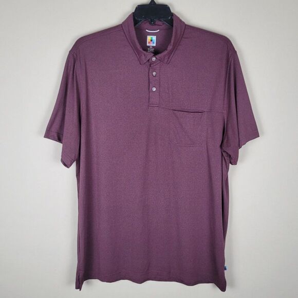 UB Tech Unionbay Short Sleeve Polo Shirt Perfromance Maroon Size XXL - Picture 1 of 13